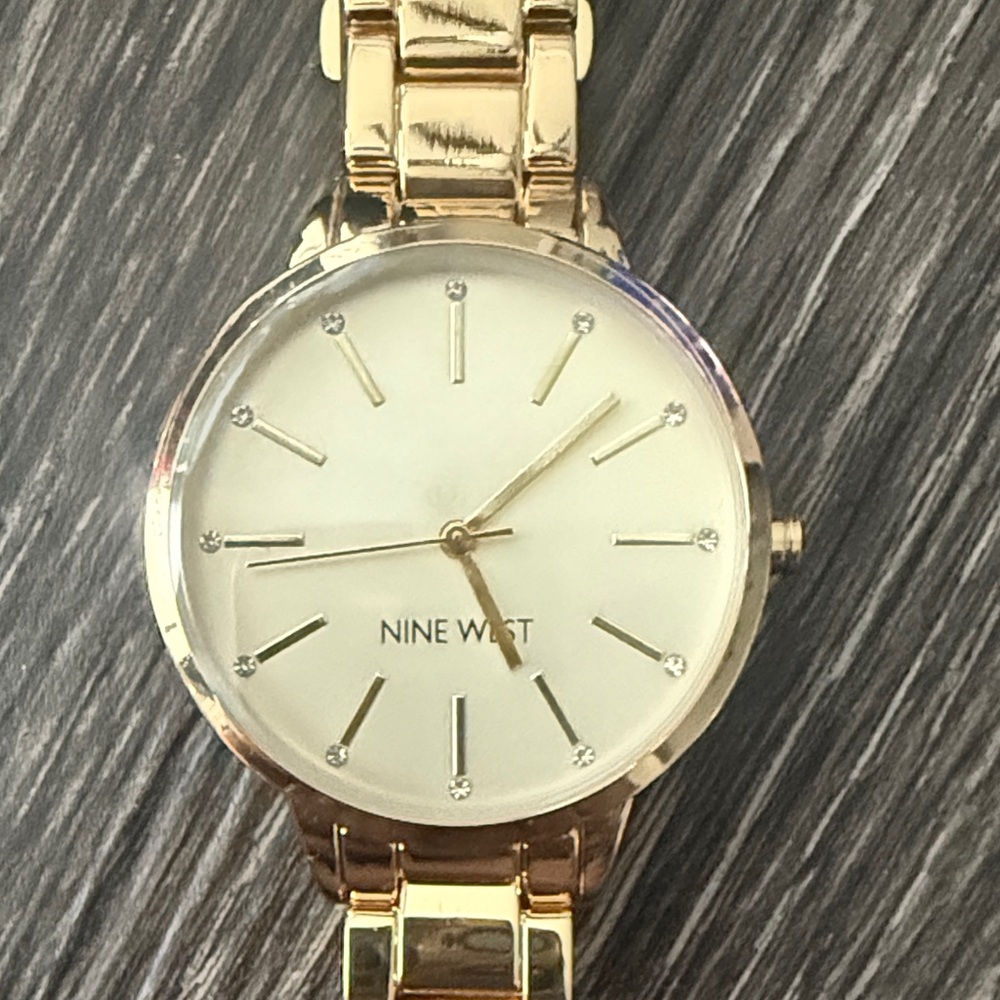 Nine West Shiny Gold Tone Women's Watch - Picture 5 of 5